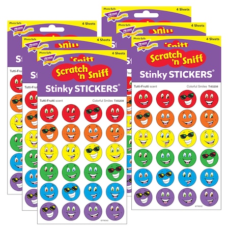 Trend Enterprises Colorful Smiles/Tutti-Frutti Stinky Stickers, PK576 T83208